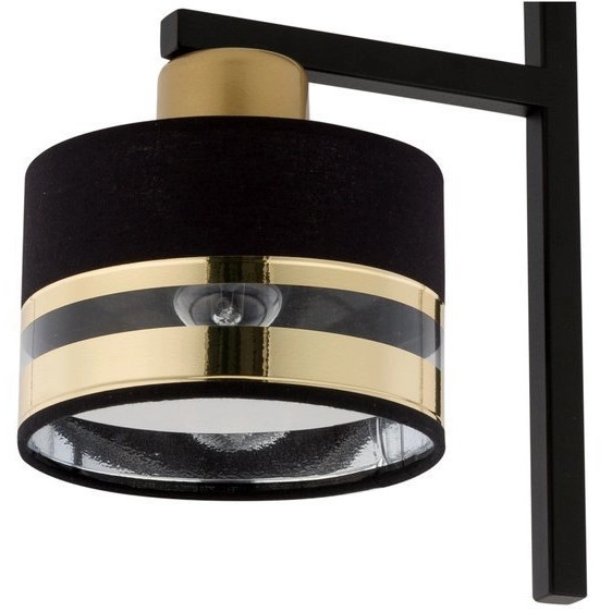 LAMPA sufitowa PRO 32151 Sigma abażurowa OPRAWA 1-punktowa metalowa czarna złota