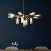 Szklana lampa sufitowa L&-1106256 tubki mosiądz przezroczysty