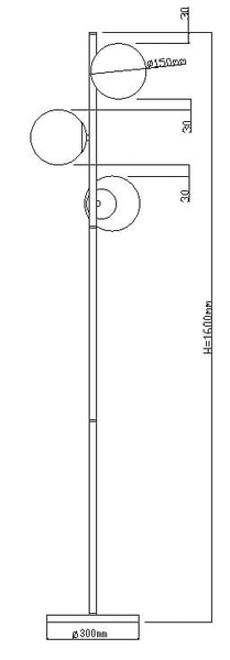 Złota podłogowa lampa Dorado LP-002/3F Light Prestige mleczne kule do salonu