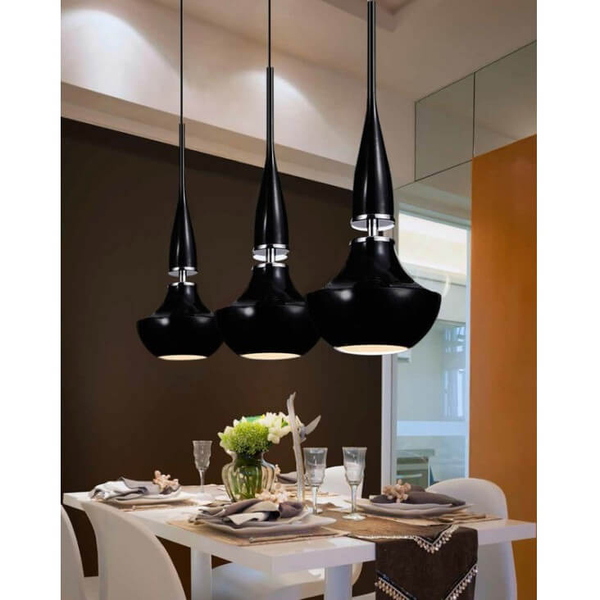 Loftowa lampa wisząca Tasos AZ0981 nad wyspę metalowa czarna