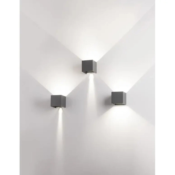 Elewacyjna lampa nad garaż QUIJORNA szara LE71359 1xLED 6W 3000K IP54 metalowa