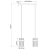 Metalowa lampa wisząca Vetro LP-2910/2L GD kryształowa nad wyspę złota