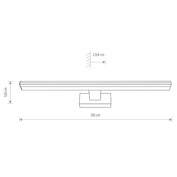 Srebrna galeryjka nad lustro Picasso 8131 kinkiet LED 12W 4000K