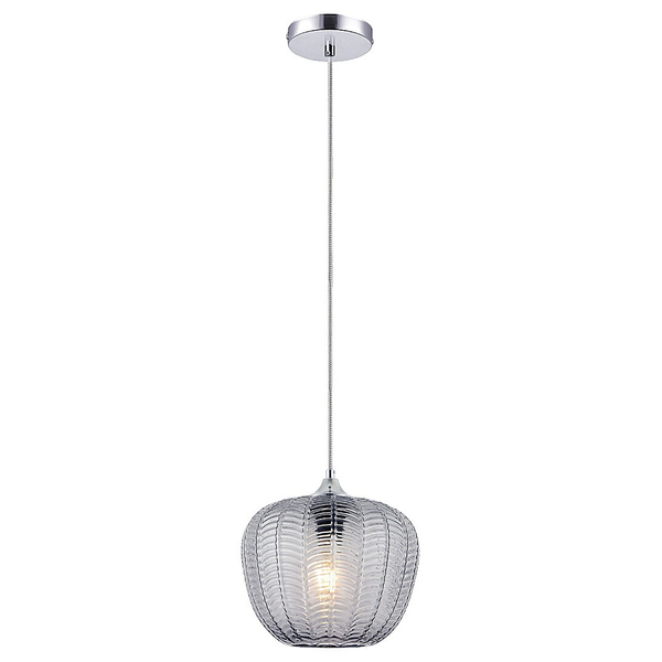 Wisząca lampa szklana Monet 3177 do jadalni nad stół chrom przydymiona