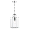 Wisząca lampa do salonu na łańcuchu szklany chrom Aled OUTLET