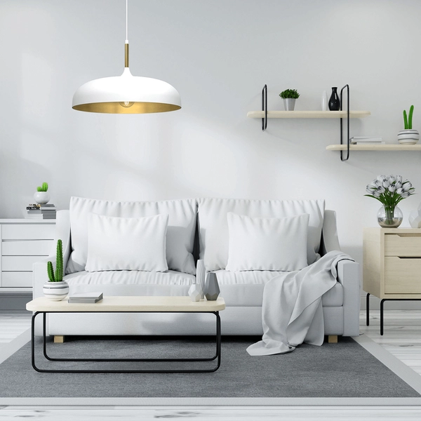 Skandynawska lampa wisząca Lincoln nad wyspę biała złota