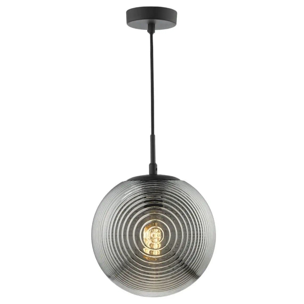 Kulista wisząca lampa Evander EVA0122 kula czarna przydymiona