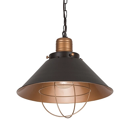 Czarna lampa wisząca Garret 6443 metalowa na łańcuchu do salonu