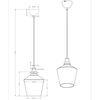 Szklana lampa wisząca Calais loftowa do kuchni nad wyspę czarna