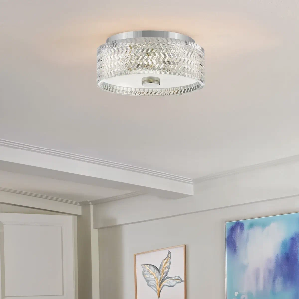 Nowoczesny plafon do jadalni Elle HK-ELLE-F-S-CM kryształowy chrom