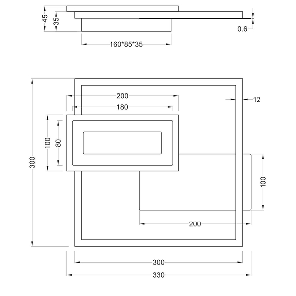 Ledowy plafon Spiro R67862132 RL Light LED 22W 3000K prostokątny czarny