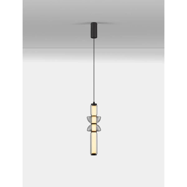 Wisząca lampa podłużna GLORICA LE45191 LED 15W 3000K szklana szara