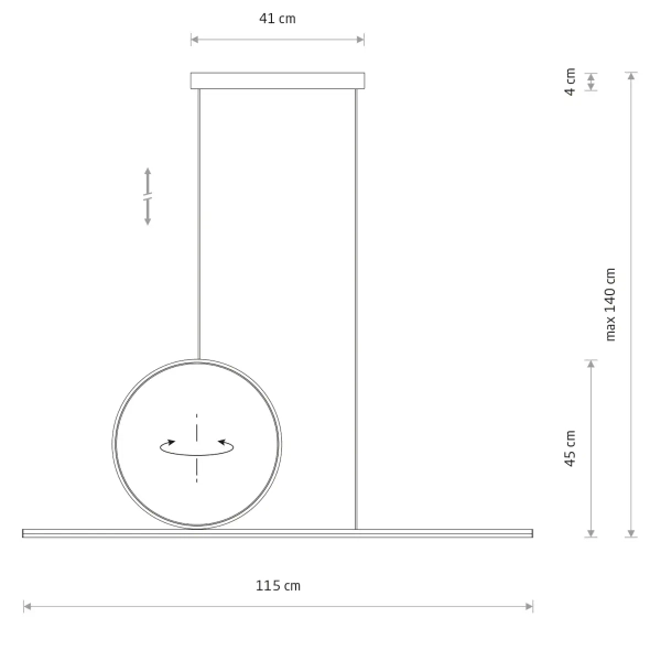 Podłużna lampa wisząca LINEO 11885 LED 39W 3000K ring biały