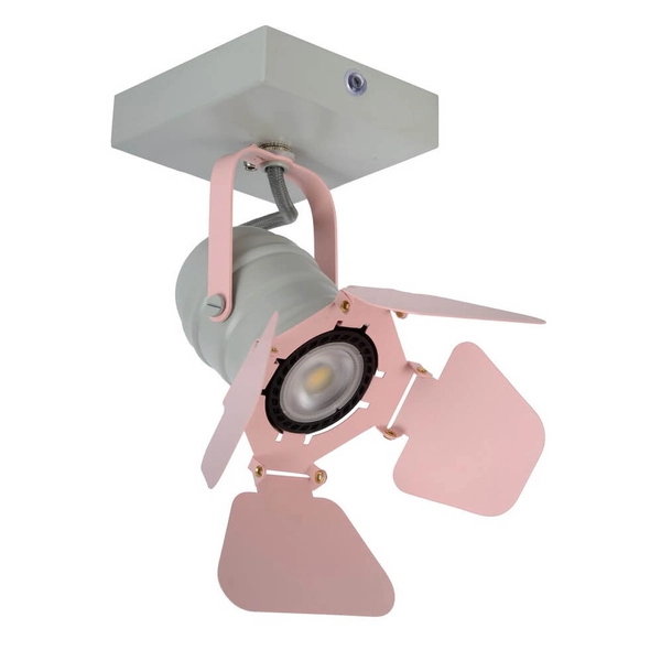 Reflektorowa lampa sufitowa Picto 17997/01/66 Lucide z regulacją różowa szara
