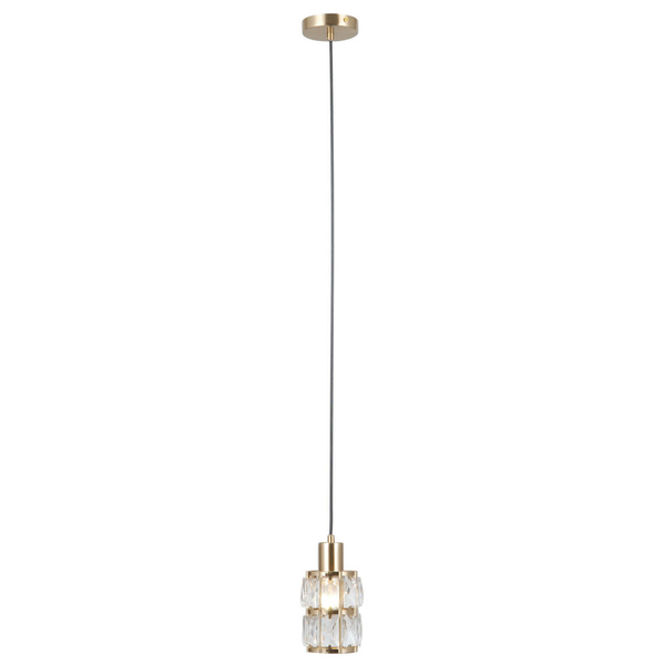 Nowoczesna lampa wisząca Alma PND-40668-1-HBR szklana złoty przezroczysty