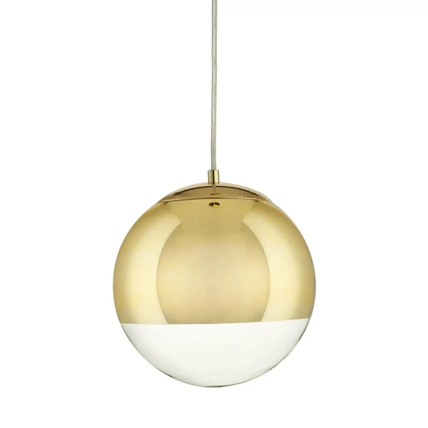 Lampa wisząca lustrzana Flash MP1238-200 gold Step szklana kula złota