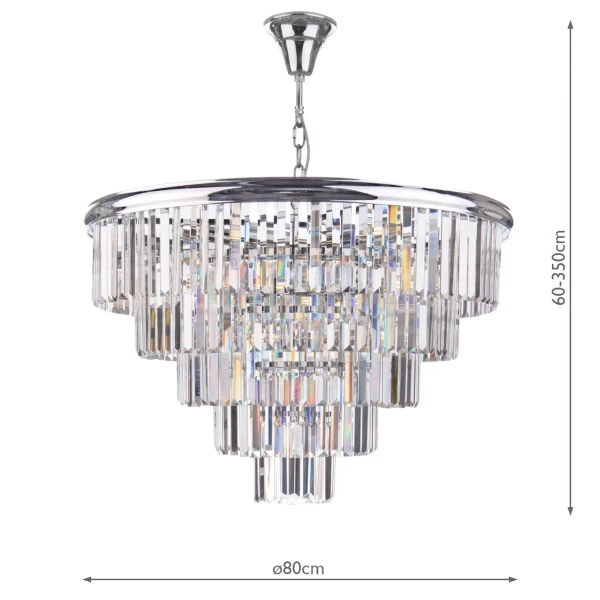 Kryształowa lampa wisząca Eulalia EUL1250 glamour kryształki chrom