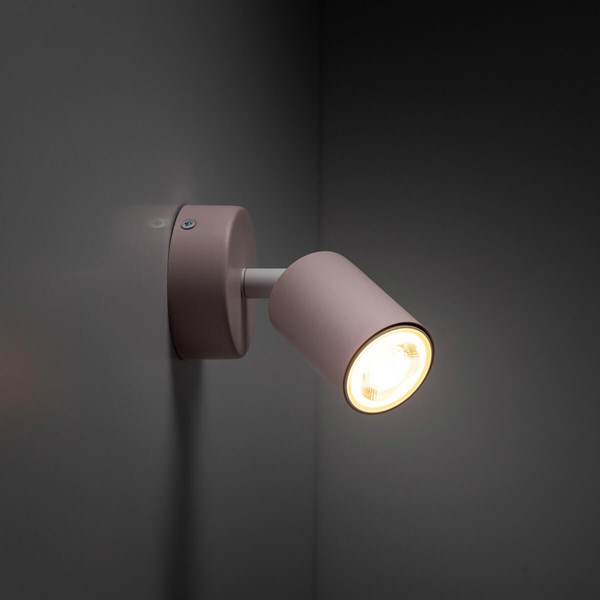 Lampa naścienna Livia 10219 tuba do sypialni metalowa różowa