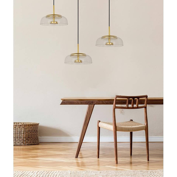 Wisząca lampa kopułowa Eden MSE010100147 Moosee do salonu złoty przezroczysty