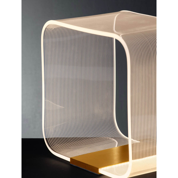 Kwadratowa lampa stołowa HUARAL LE44437 LED 14W 3000K biała złota