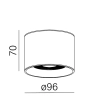 Lampa sufitowa oprawa czarna ONLY LED 8W 3000K na korytarz tuba 47018-M930-W3-PH-12