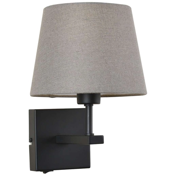 Abażurowa lampa ścienna NORTE WL-1122-1-A-BM-RO-GR do czytania czarny szary