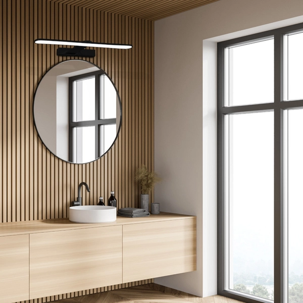 LAMPA ścienna SPLASH ML5615 Milagro łazienkowa OPRAWA galeryjka LED 8W 4000K metalowy kinkiet IP44 czarny