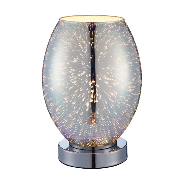 Dotykowa lampa stołowa Stellar 74940 szklana na stolik chrom