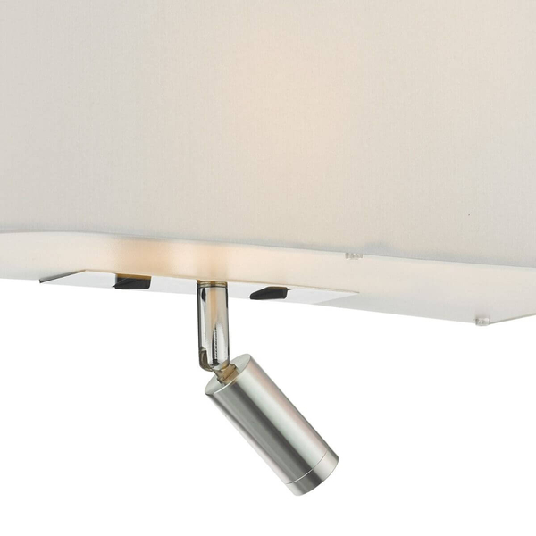 Ścienna lampa do salonu Ronda RON712L tkaninowa metal biały chrom