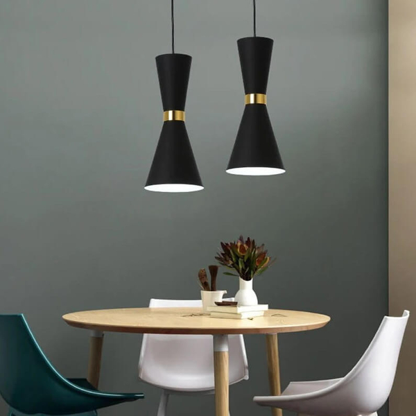 Zwisająca lampa Librio ABR-KWSZ2-E27 Abruzzo metalowa czarna złota