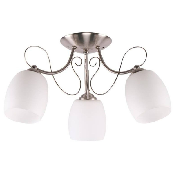 Potrójna sufitowa lampa Amba 33-78025 do jadalni szklana biała chrom