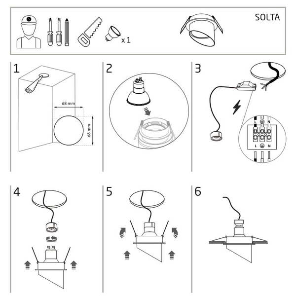 Punktowa lampa z klipsem Solta 10492 Nowodvorski podtynkowa tuba biała