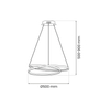 Salonowa lampa wisząca Lucero wstęga LED 48W 4000K rings chrom