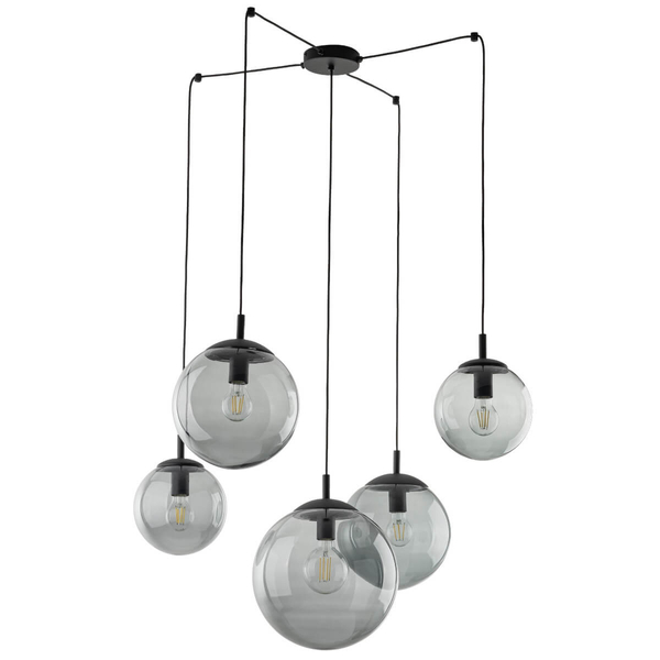 Zwisająca lampa kaskadowa Esme 5382 pająk bubble grafitowa czarna