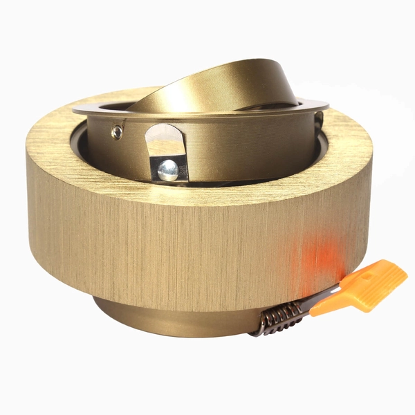 Lampa podtynkowa okrągła 572+64 Domeno LED tuba szczotkowana złota