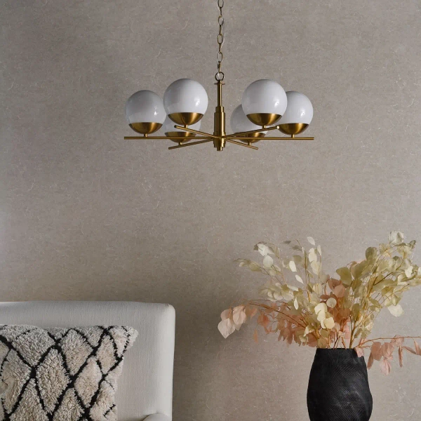 Lampa wisząca nad stół Bombazine BOM0635 do jadalni kule mosiądz