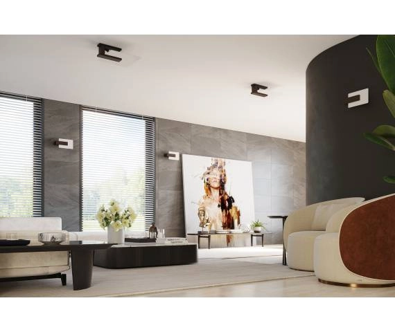 Naścienna lampa salonowa Lappo SL.1096 Sollux biała drewno wenge