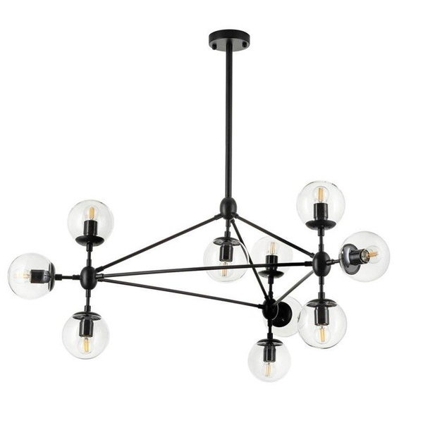 Wisząca lampa loft Astrifero ST-9047-10 transparent Step molekuły geometryczna czarna
