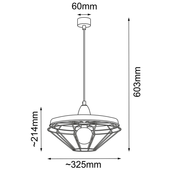 Wisząca lampa Alkaba 5013 Shilo loftowa klatka regulowana czarny