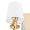 Klasyczny kinkiet New York w02510au-wh Cosmolight metal tkanina złoty biały
