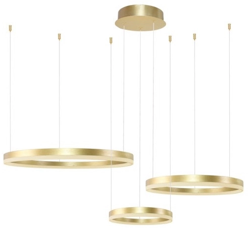 Lampa wisząca z pilotem Halo AZ4973 80+60+40 LED 120W pierścienie złote