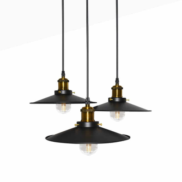 Kaskadowa lampa wisząca Retro ABR-LWRT-3xE27 Abruzzo czarna złota