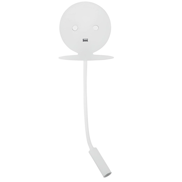 Metalowa lampa ścienna Acacias ruchoma tuba LED 9W biała