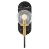 Kulista lampa ścienna Gilda QN-GILDA-WB1-BK szklana kula mosiądz czarny