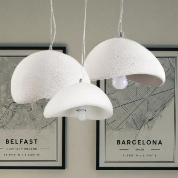 Lampa wisząca nowoczesna biała tworzywo STONE DN426-800 kloszowa E27 do jadalni 1p