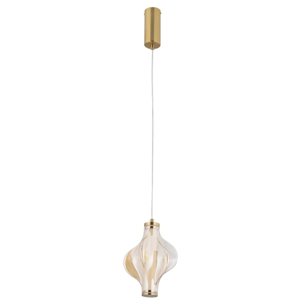Zwisająca ledowa lampa Elva 18212 LED 8W 3000K metalowa mosiądz