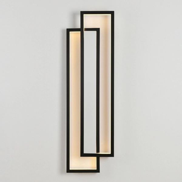 Naścienna lampa SYMMETRY ST-MD1027S LED 19W 3000K ramki do salonu czarna
