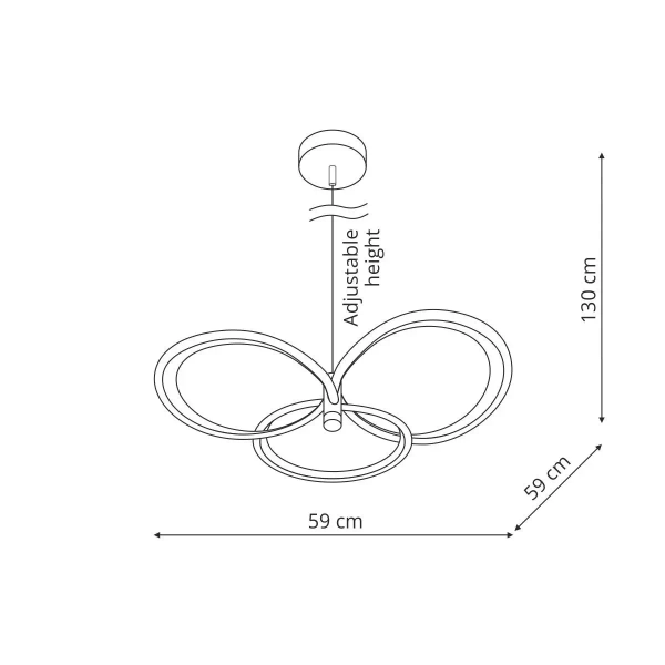 Potrójna lampa wisząca Azina LP-4852/3P GD LED 27W 3000-6000K złota