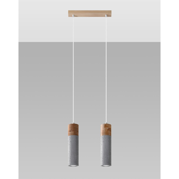 Betonowa lampa wisząca SL.0966 do kuchni betonowa drewniana