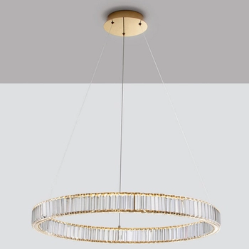 Ring lampa wisząca Bauta crystal LED 47W 3500K nad stół złota
